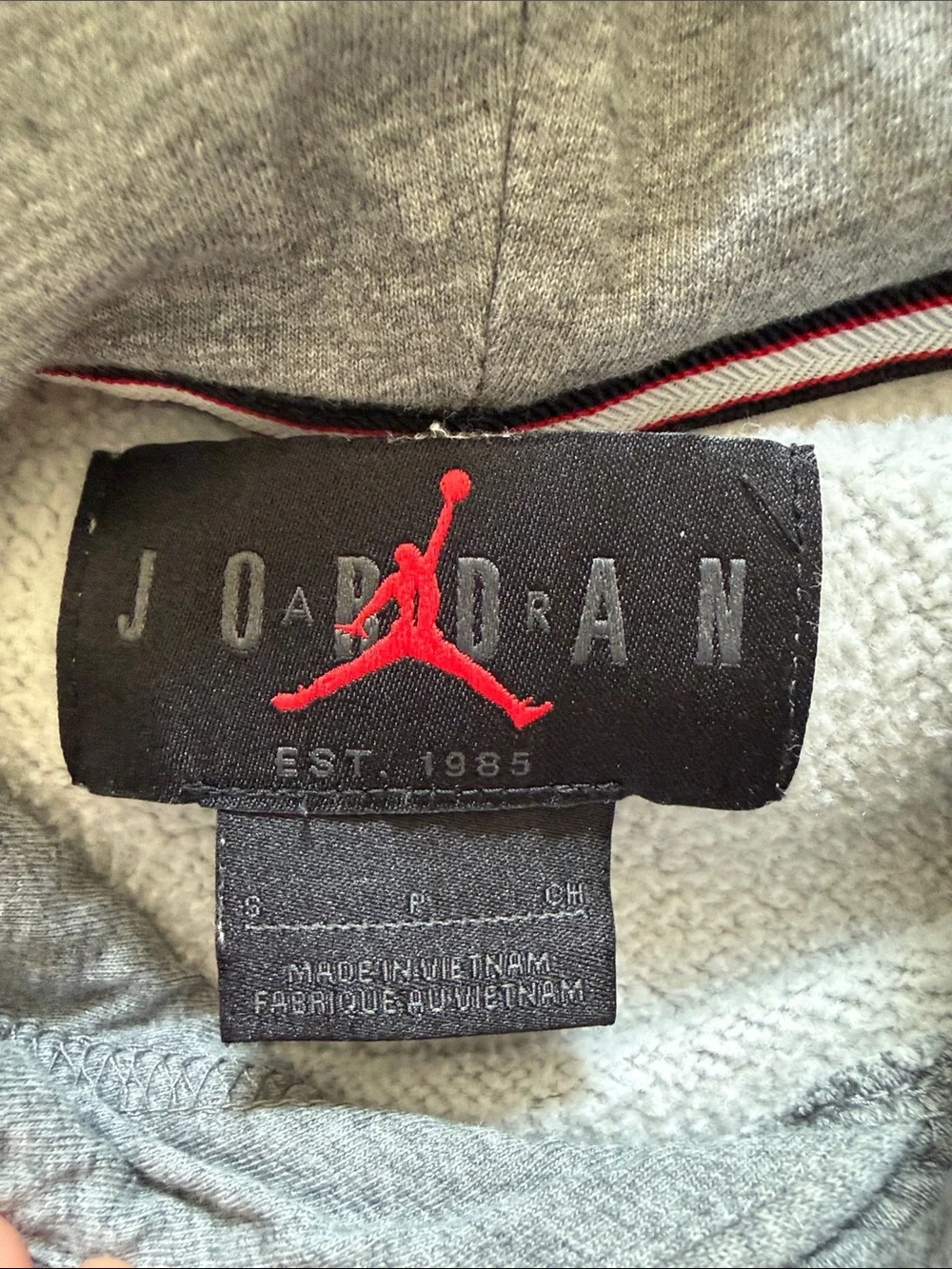 Nike Gray Jordan Pullover Hoodie with White Jumpman